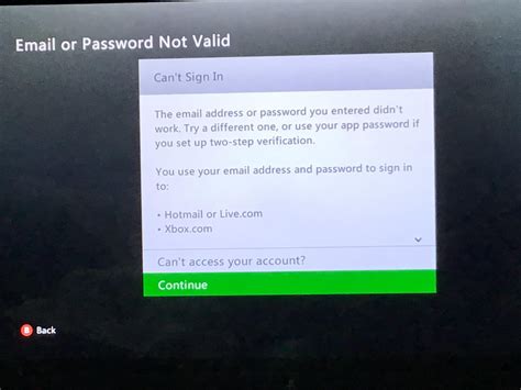 Im Trying To Sign Into Xbox Live With My Microsoft Account But It Keeps