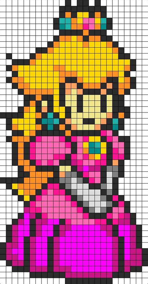 Peach Kandi Pattern Pixel Art Minecraft Pixel Art Pixel Art Pattern