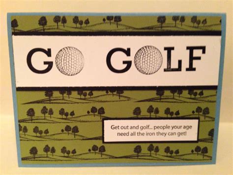 Humorous Golfing Birthday Card Stamped Cards Hand Stamped Cards