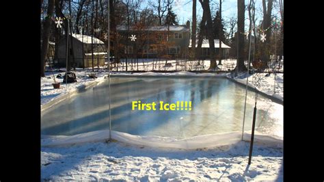 Small dips and rises can be leveled out with snow before you build a raised border around the rink area, at least 3 inches high (it may need to be even higher if your yard has a slope). How to Build a Backyard Ice Rink - YouTube