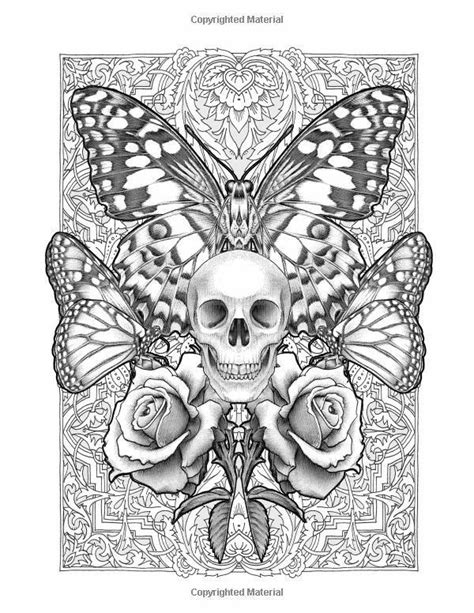A beautiful mandala with butterflies and abstract flowers coloring page that can instantly be downloaded to print out. skull and butterflies | Skull coloring pages, Free adult ...