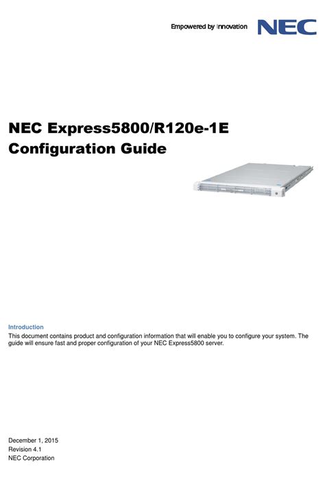 Nec Express5800 Configuration Manual Pdf Download Manualslib