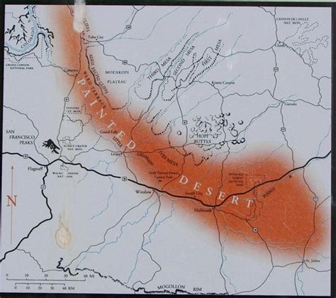 Map Picture Of Painted Desert Petrified Forest National Park