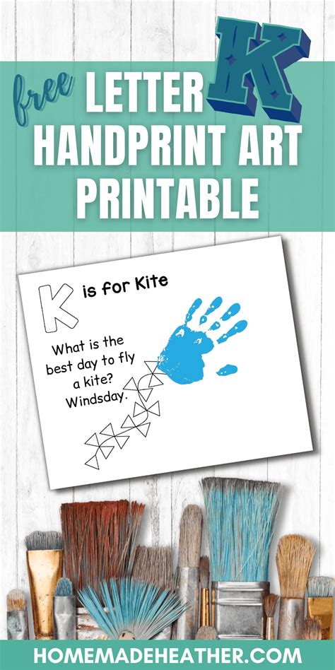 Free Letter K Handprint Art Printable Homemade Heather