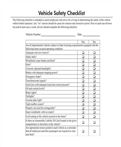 Mto Vehicle Safety Inspection Checklist Safety Harness Inspection