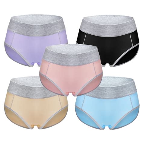 Dodoing Dodoing Seamless Low Rise Cotton Panties 5 Pack Plus Size Girdles For Women Soft