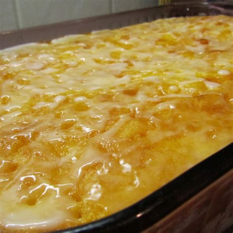Pour the jello evenly over the cake, especially into the holes. Lemon Jello Cake
