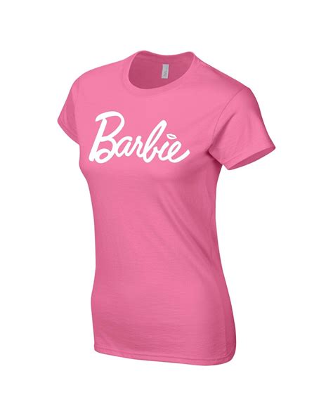 Womens Ladies T Shirt Fashion Barbie Tee Logo S 2xl Pink Cotton Ebay