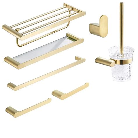 brushed gold towel rack towel bar sus304 stainless steel hardware set