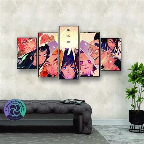 Quadro Decorativo Mosaico Kimetsu No Yaiba Demon Slayer Anime Pilares