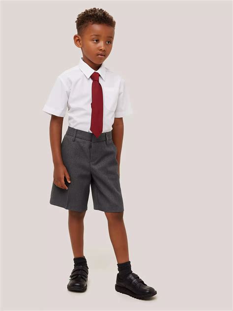 John Lewis Boys Adjustable Waist Regular Length School Shorts Grey At