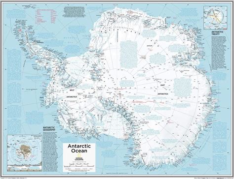 National Geographic Antarctica Wall Map 28 X 22 Inches Laminated