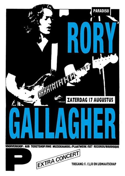 Rory Gallagher Paradiso Amsterdamsataugust 17th 1985 Concert Poster