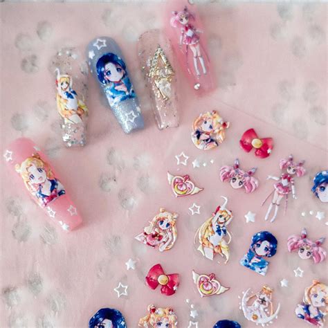 5d Sailor Moon Nail Decal Anime Nail Decals Nails Art Stickers