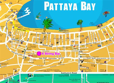 Soi 6 Bar Crawl Map Pattaya Gambaran
