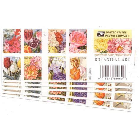 Botanical Art U5 Books Of 20 Usps Forever First Class Postage Stamps