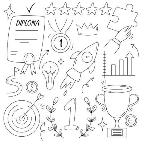 Premium Vector Business Success Doodle Seamlees Pattern Concept Of