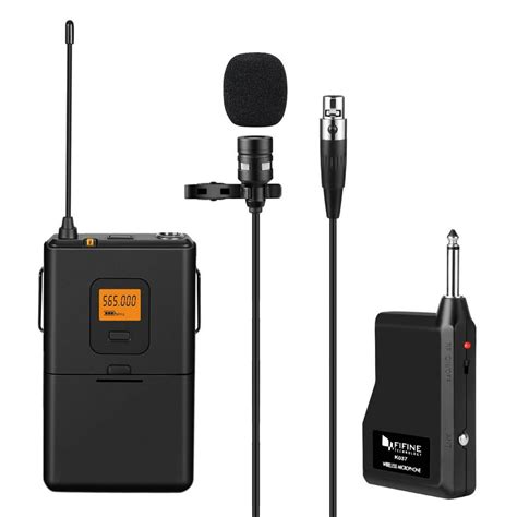 Fifine Wireless Lavalier Microphone 20 Channel Uhf Lapel Microphone