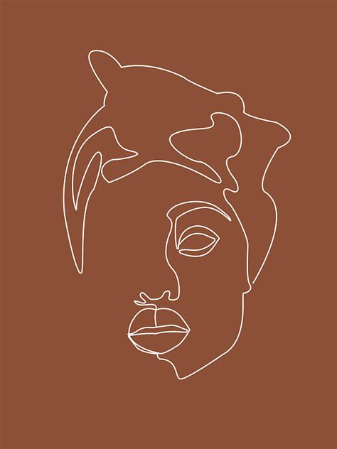 Face 04 Abstract Minimal Line Art Portrait Of A Girl Single Stroke