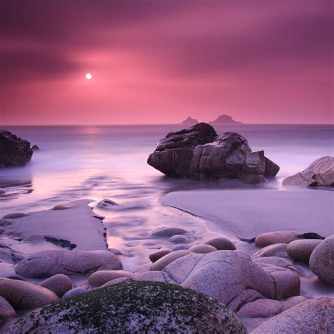 Evening Calming Rock Ocean Sea Landscape Ipad Air Wallpaper Download
