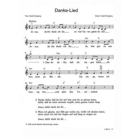Danke-Lied (Noten - Download) - gerth.de