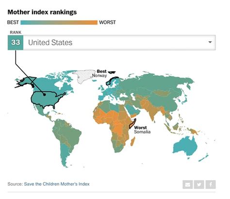 Map The Best And Worst Countries To Be A Mother The Washington Post