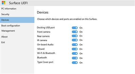 Manage Surface Uefi Settings Surface Microsoft Learn