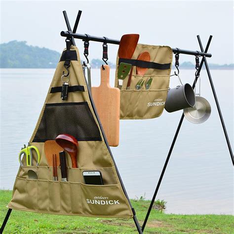 1pc Tableware Cutlery Storage Bag Hanging Organizer For Camping Kitchen