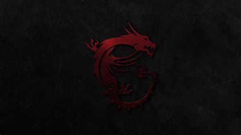 Fond Décran Gamer Msi Msi Dragon Logo Dark Background Wallpaper