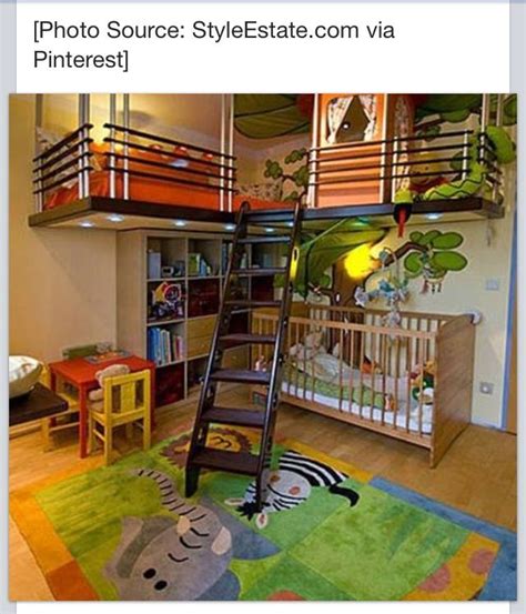 Bunk beds with play area underneath. Love this bunk bed / play area above. | Kids room, Home ...
