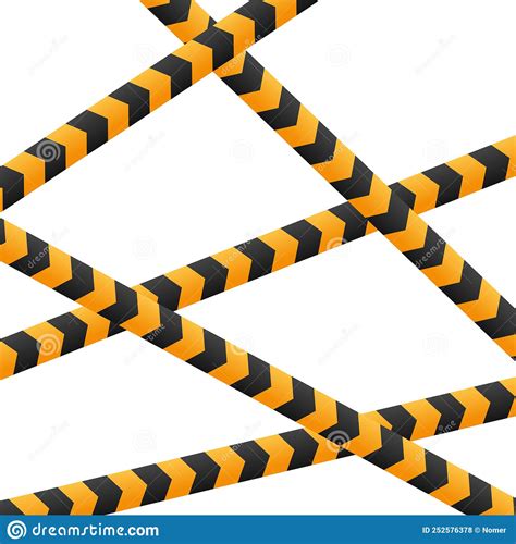 Set Of Caution Lines Isolated Realistic Warning Tapes Danger Signs