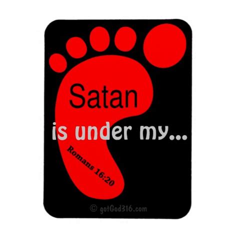 Satan Under My Feet Red Foot Rectangular Photo Magnet