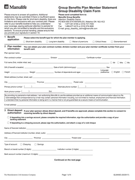 Manulife Fillable Claim Form Printable Forms Free Online Claimforms Net