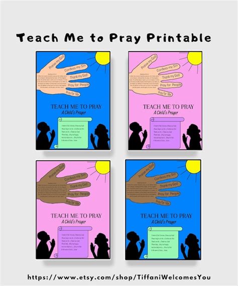 Prayer Notes For Kids Teach Me To Pray Acts Printable For Etsy