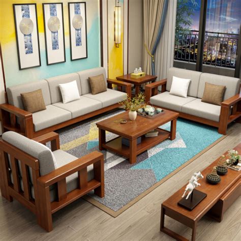A modern teak wooden sofa comprises a main two seater and three seater sofa. Buy Teak Wood Sofa Set Online | TeakLab