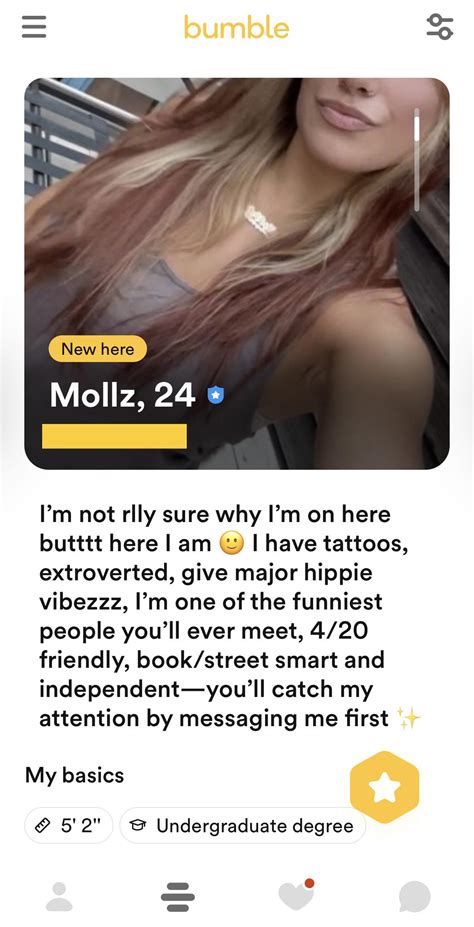 guess no ones catching her attention then… bumble