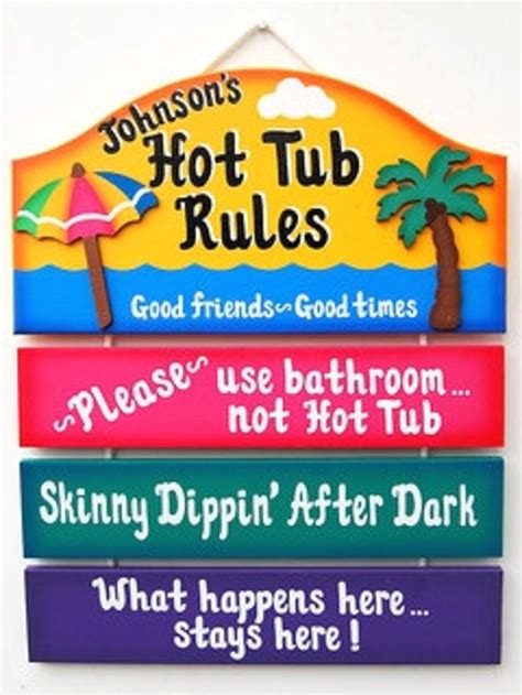 Personalized Outdoor Hot Tub Sign Tropical Scene Etsy