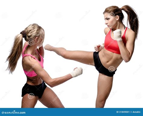 Two Attractive Athletic Girls Fighting Stock Image Image 31849001