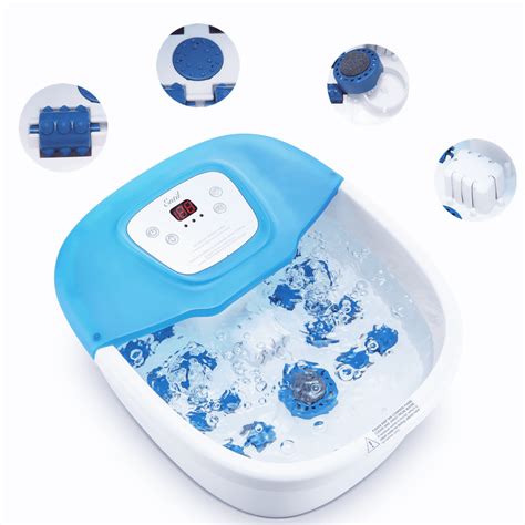 Entil Foot Spa Bath Massager With Heat Bubbles Vibration And Pedicure Stone 16 Massage Rollers