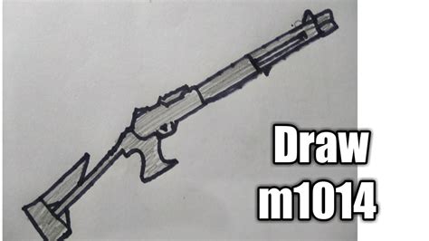 How To Draw M1014 Gun Of Free Fire Very Easy Shn Best Art Youtube