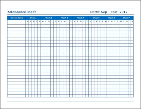 Excel Attendance Sheet Template Template Invitations