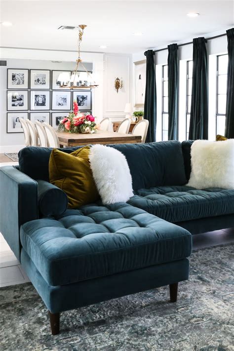 Apt2b.com has been visited by 10k+ users in the past month Sven Pacific Blue Left Sectional Sofa in 2020 | Living ...