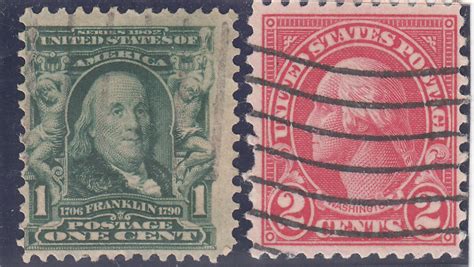 Old American Postage Stamps Alte Amerikanische