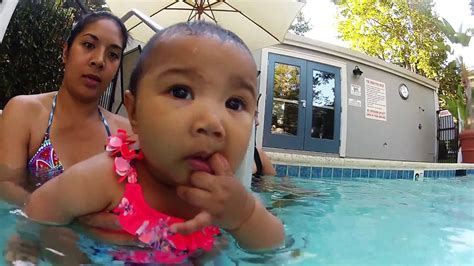 Baby Friends First Time In Pool Together With Gopro Youtube