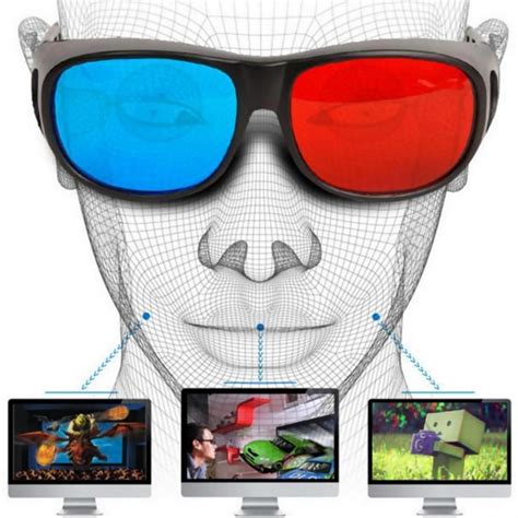 2pcs Red Blue Cyan Anaglyph Simple Style 3d Glasses 3d Movie Game Extra Upgrade Style Thebase