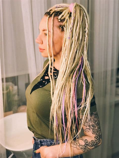 Synthetic Dreads Double Ended Mix Dreadlocks And Braids Natural Blond