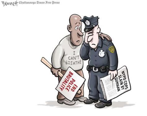 Political Cartoon On Two Cops Gunned Down By Clay Bennett