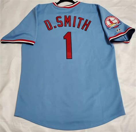 Ozzie Smith Louis Cardinals Autographed Blue Mitchell Ness 42 Off