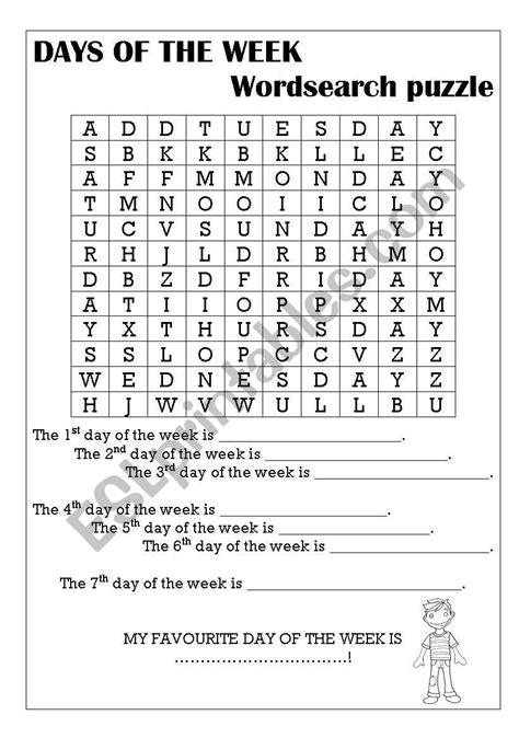 Atividades Days Of The Week