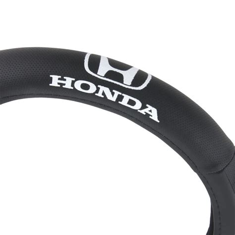 Black Cushion Grip Synth Leather Steering Wheel Cover For Honda S2000